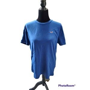 Pre-Owned Hollister Shirt Womens Blue Red Logo Short Sleeve T-Shirt 100% Cotton